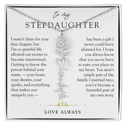 Step Daughter Birth Flower Custom Name Necklace | A Beautiful Part Of My Story