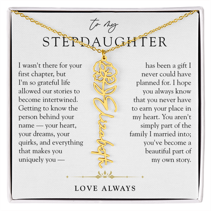 Step Daughter Birth Flower Custom Name Necklace | A Beautiful Part Of My Story