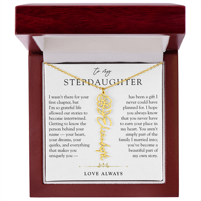 Step Daughter Birth Flower Custom Name Necklace | A Beautiful Part Of My Story