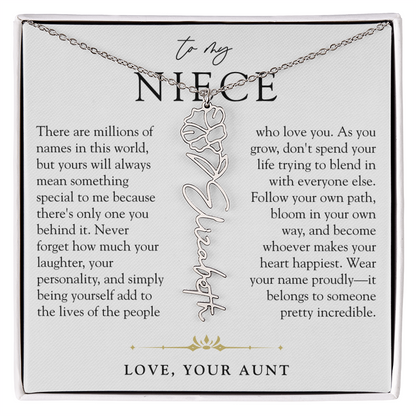 Niece Birth Flower Custom Name Necklace | There's Only One You