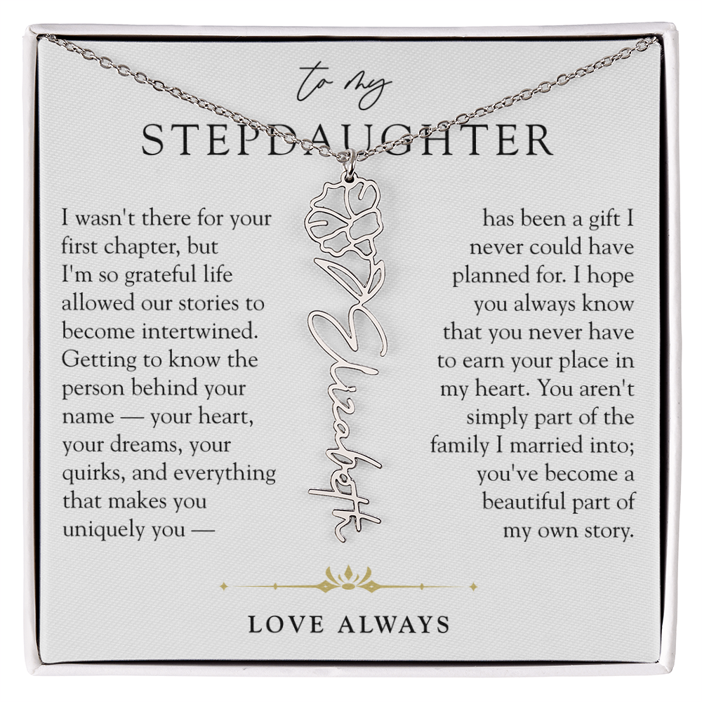 Step Daughter Birth Flower Custom Name Necklace | A Beautiful Part Of My Story