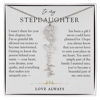 Step Daughter Birth Flower Custom Name Necklace | A Beautiful Part Of My Story
