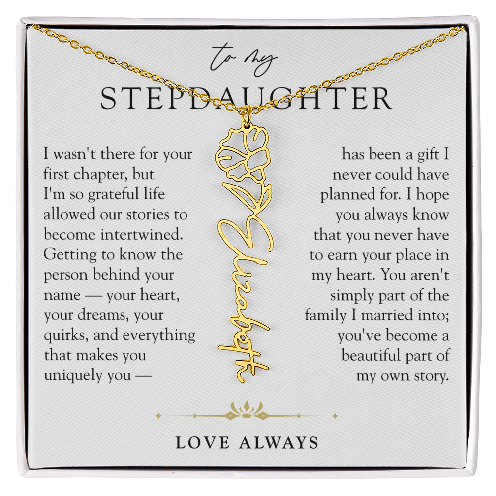 Step Daughter Birth Flower Custom Name Necklace | A Beautiful Part Of My Story