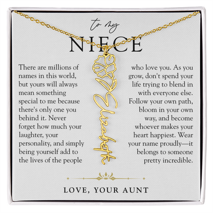 Niece Birth Flower Custom Name Necklace | There's Only One You