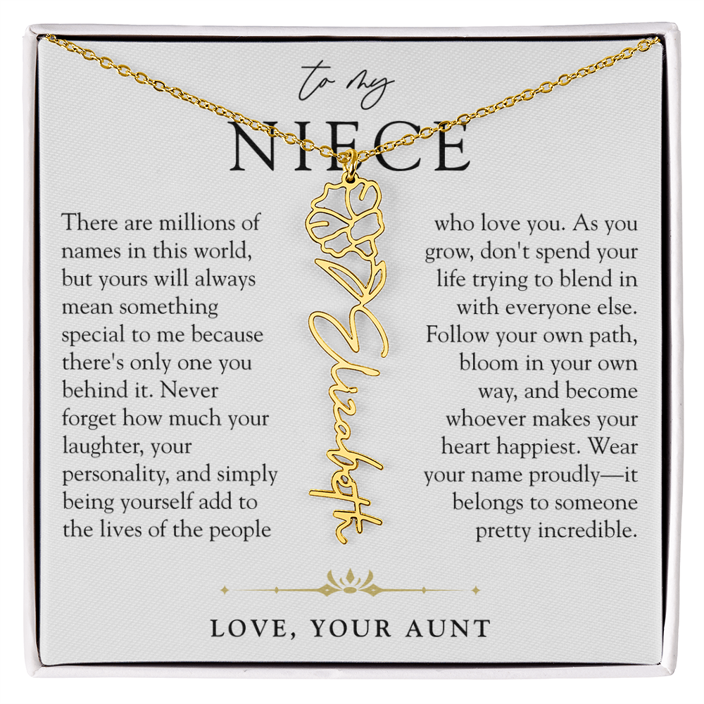 Niece Birth Flower Custom Name Necklace | There's Only One You