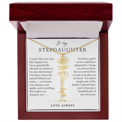 Step Daughter Birth Flower Custom Name Necklace | A Beautiful Part Of My Story