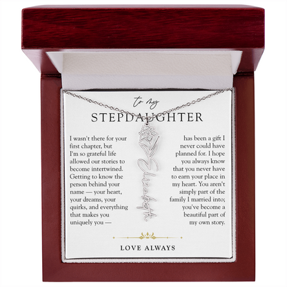 Step Daughter Birth Flower Custom Name Necklace | A Beautiful Part Of My Story