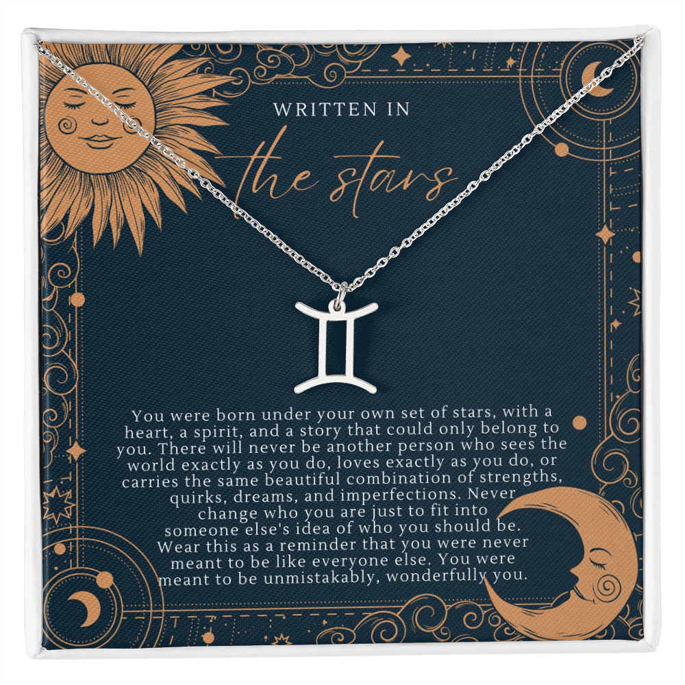Zodiac Necklace |  Written In The Stars Sun & Moon
