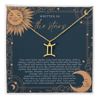 Zodiac Necklace |  Written In The Stars Sun & Moon