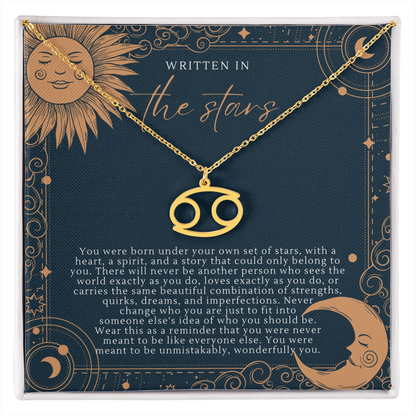Zodiac Necklace |  Written In The Stars Sun & Moon