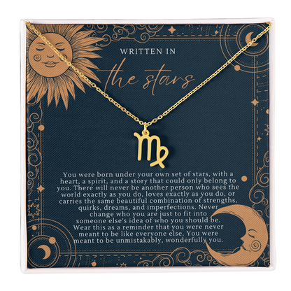 Zodiac Necklace |  Written In The Stars Sun & Moon