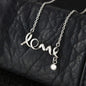Girlfriend Scripted Love Necklace | The First I Love You Black Lace