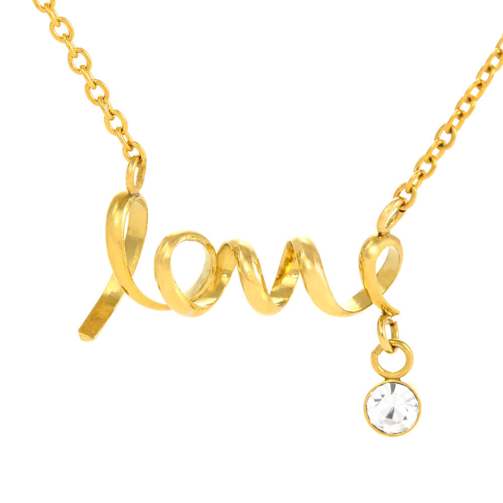 Girlfriend Scripted Love Necklace | The First I Love You Black Lace