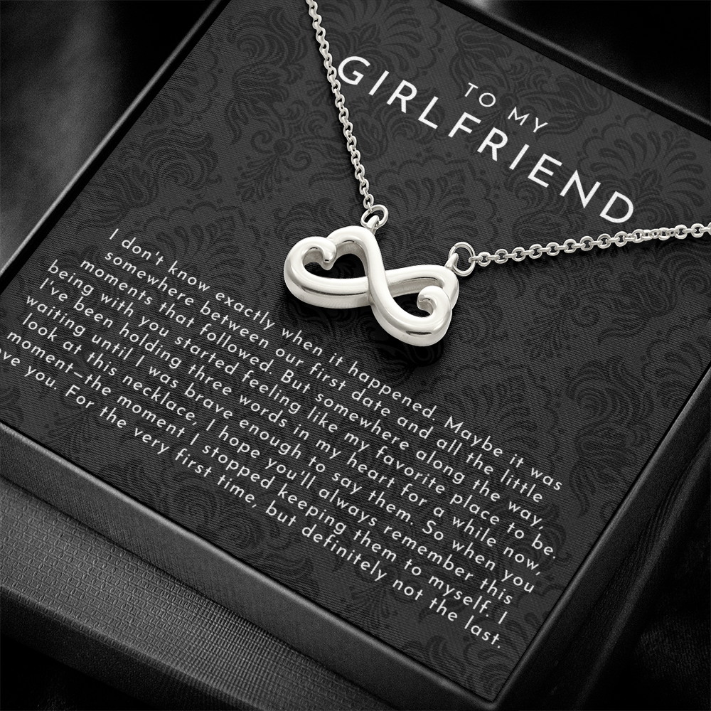 Girlfriend Infinite Love Necklace | The First I Love You Not The Last Black Lace