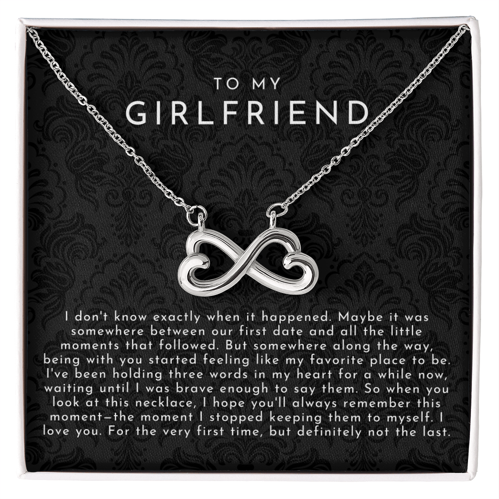 Girlfriend Infinite Love Necklace | The First I Love You Not The Last Black Lace