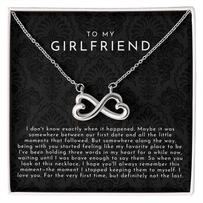 Girlfriend Infinite Love Necklace | The First I Love You Not The Last Black Lace