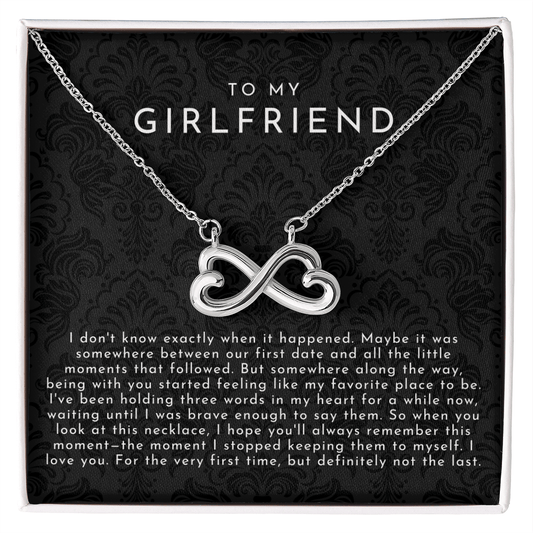 Girlfriend Infinite Love Necklace | The First I Love You Not The Last Black Lace