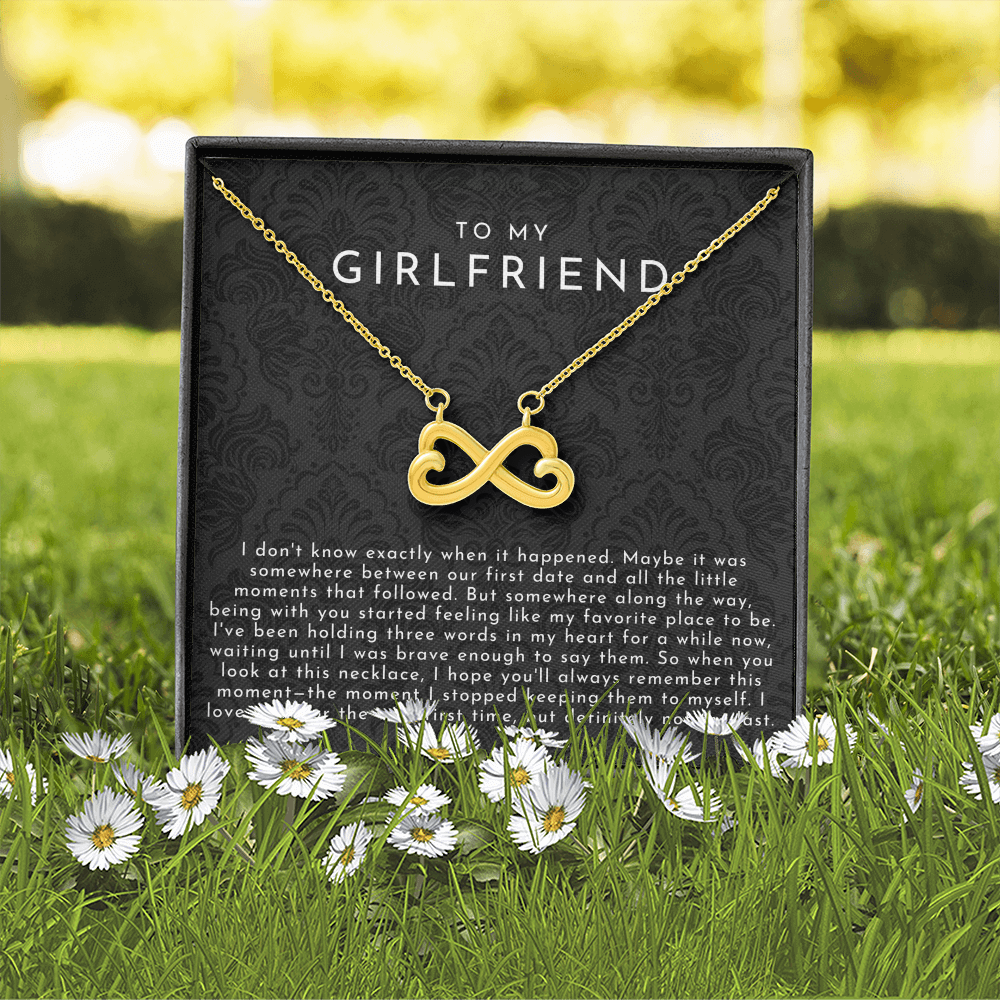 Girlfriend Infinite Love Necklace | The First I Love You Not The Last Black Lace
