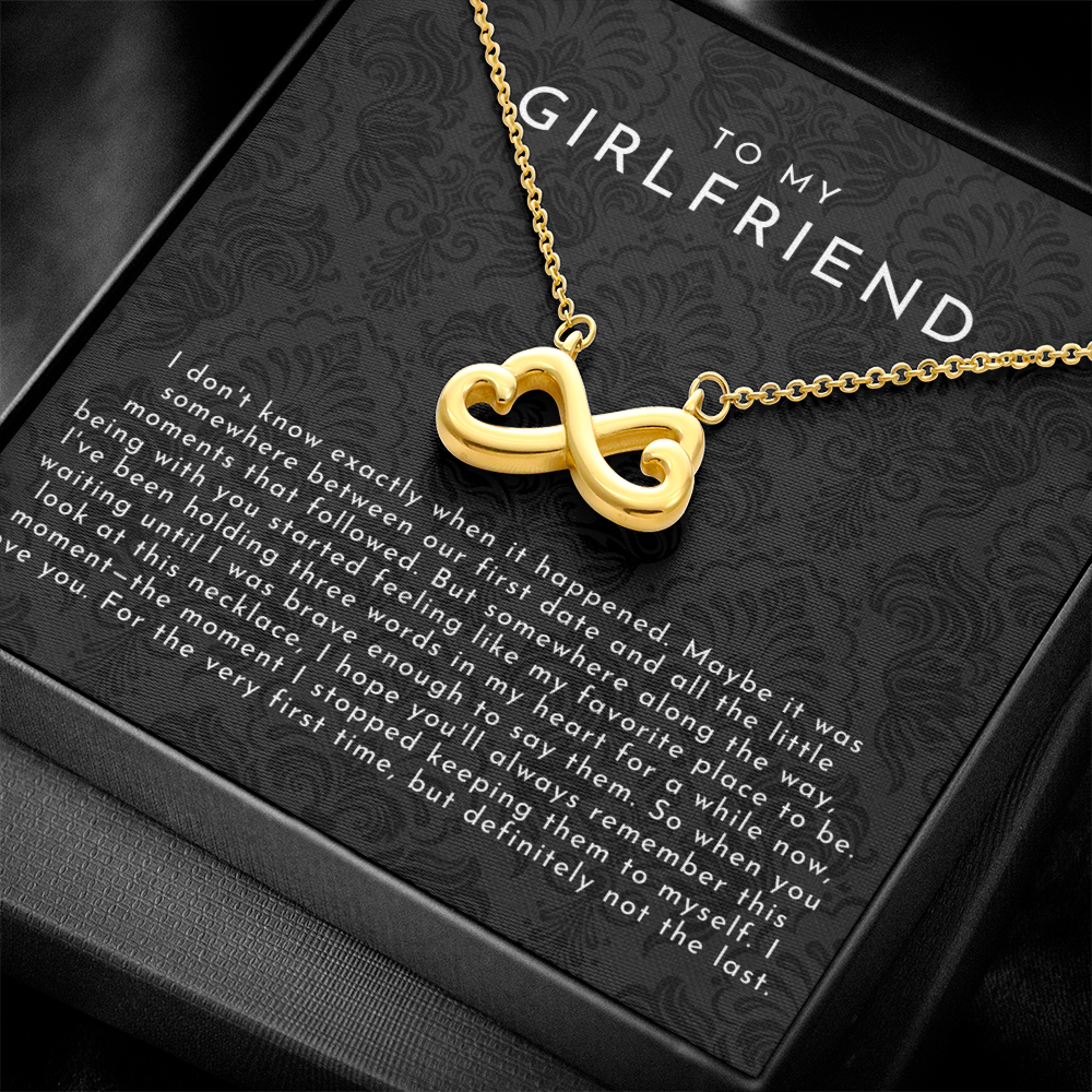 Girlfriend Infinite Love Necklace | The First I Love You Not The Last Black Lace