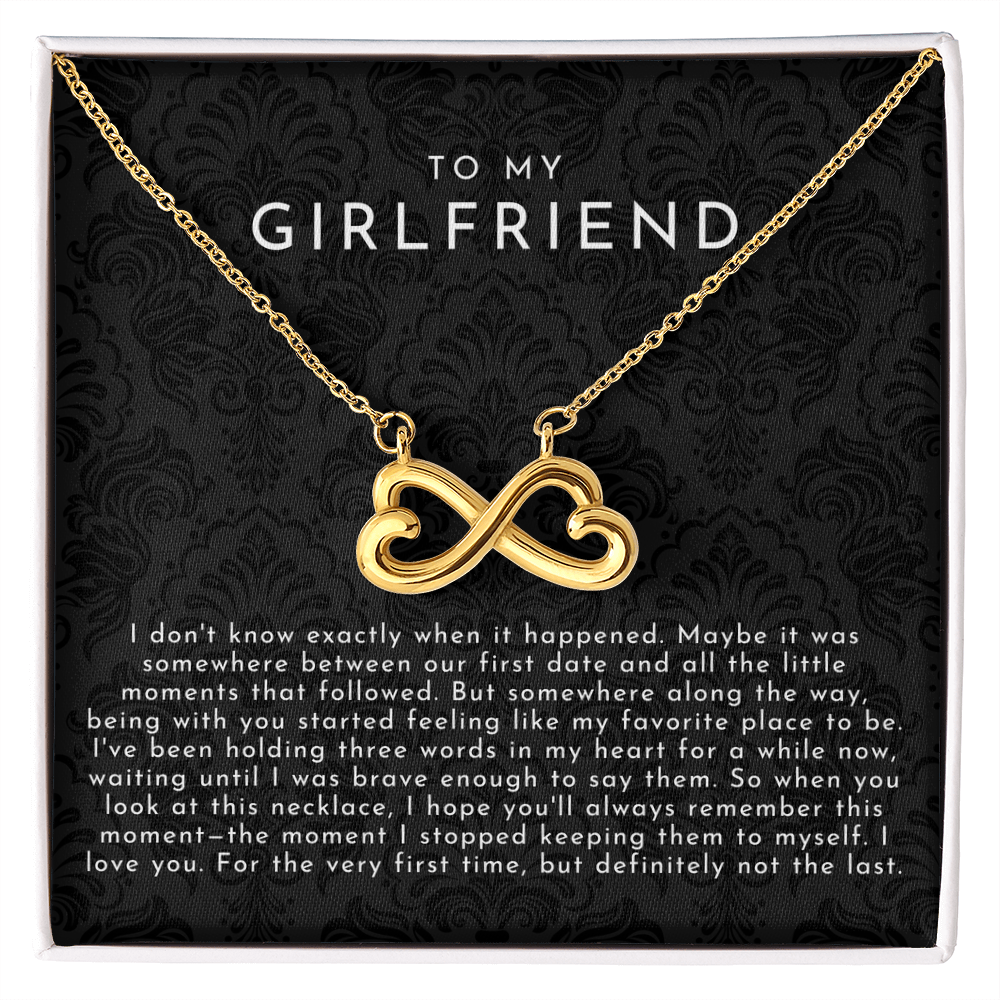 Girlfriend Infinite Love Necklace | The First I Love You Not The Last Black Lace