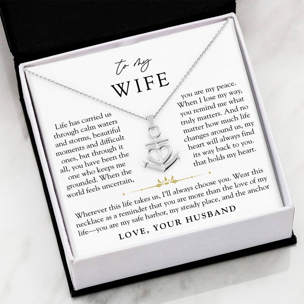 To My Wife | You're My Anchor Necklace