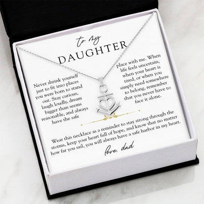 To Daughter From Dad Anchor Necklace | Safe Harbor