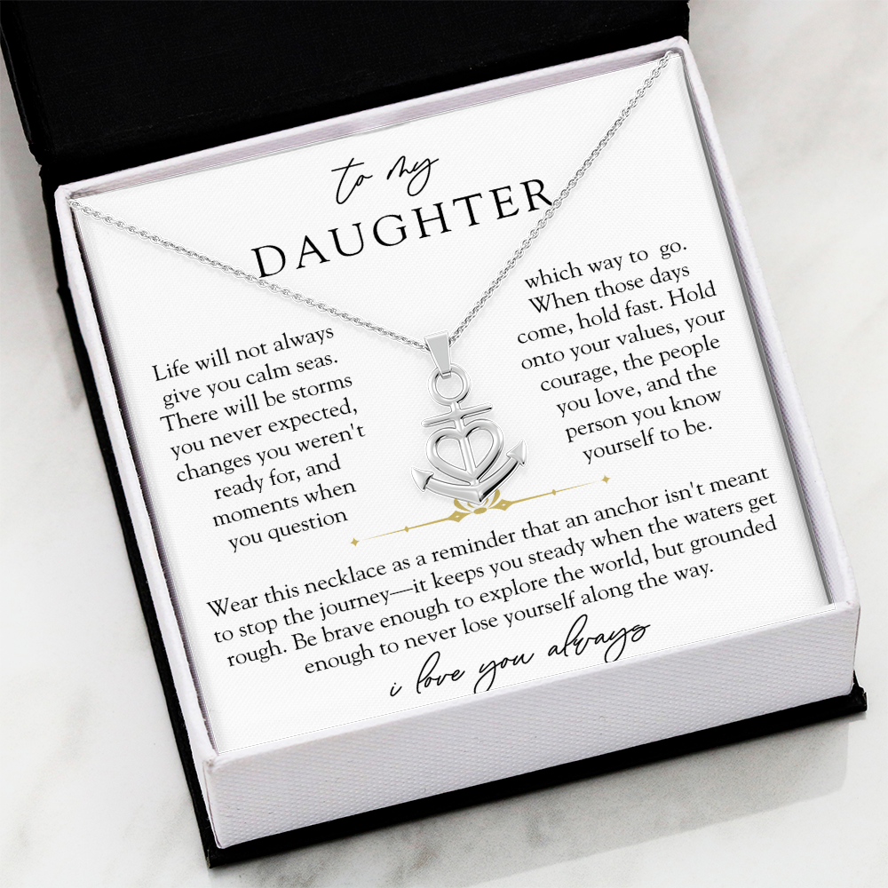 To My Daughter Anchor Necklace | Hold Fast