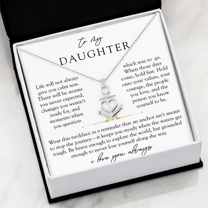 To My Daughter Anchor Necklace | Hold Fast