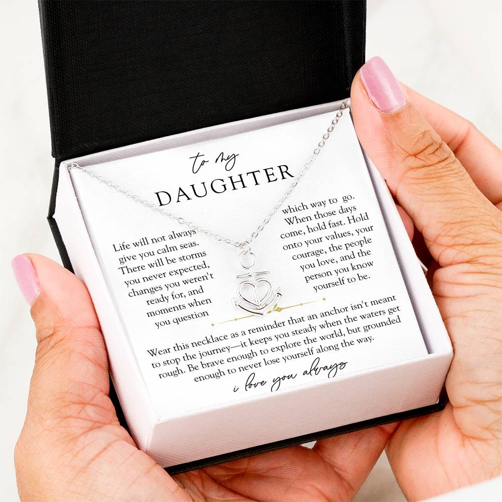 To My Daughter Anchor Necklace | Hold Fast