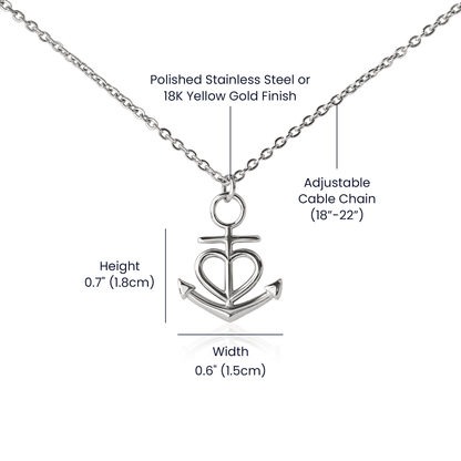 Anchor In Heaven Memorial Necklace