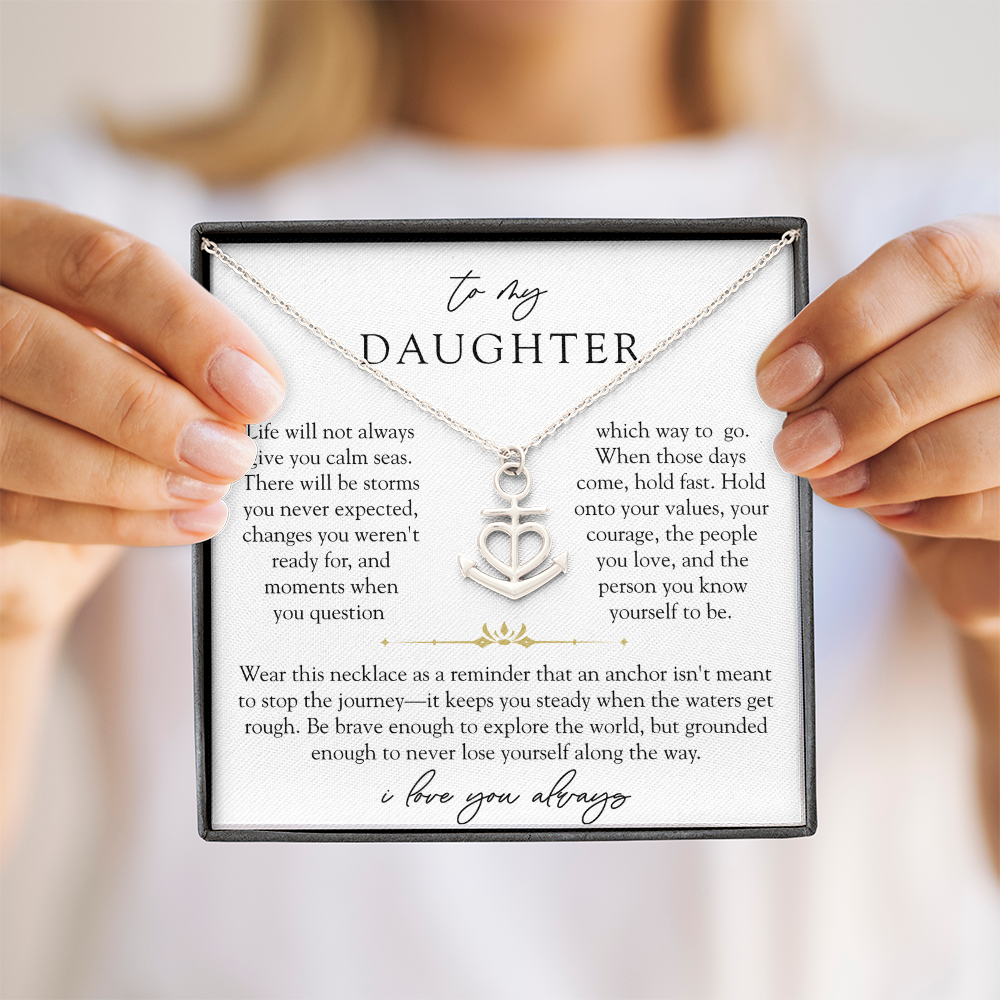 To My Daughter Anchor Necklace | Hold Fast