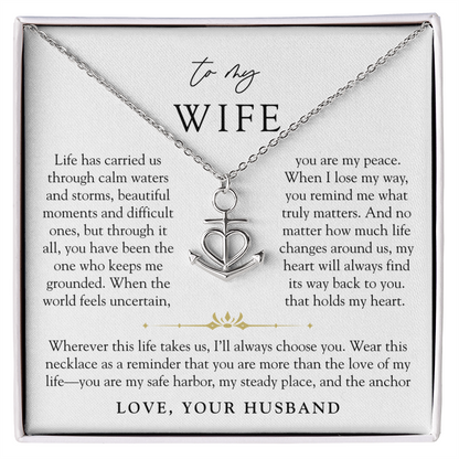 To My Wife | You're My Anchor Necklace