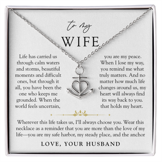 To My Wife | You're My Anchor Necklace