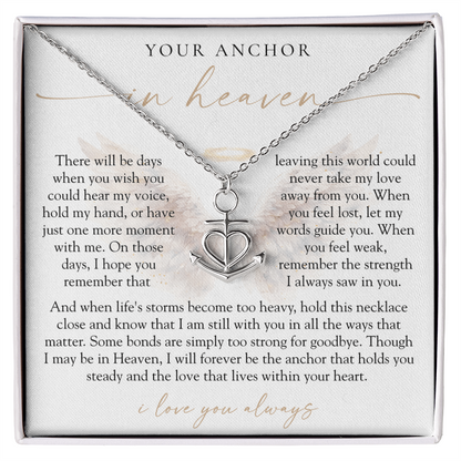 Anchor In Heaven Memorial Necklace
