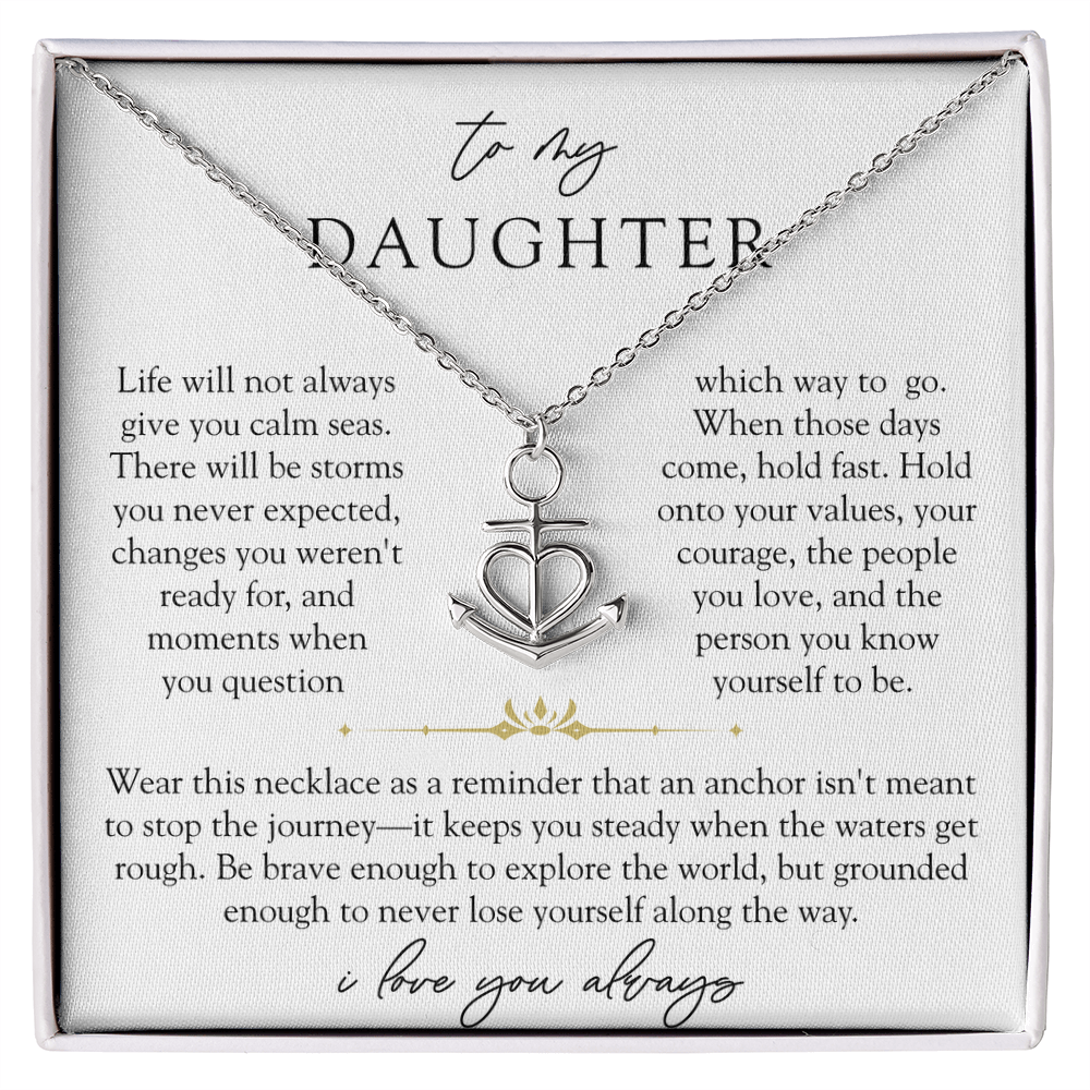 To My Daughter Anchor Necklace | Hold Fast