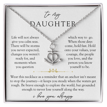 To My Daughter Anchor Necklace | Hold Fast