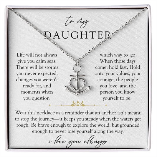 To My Daughter Anchor Necklace | Hold Fast
