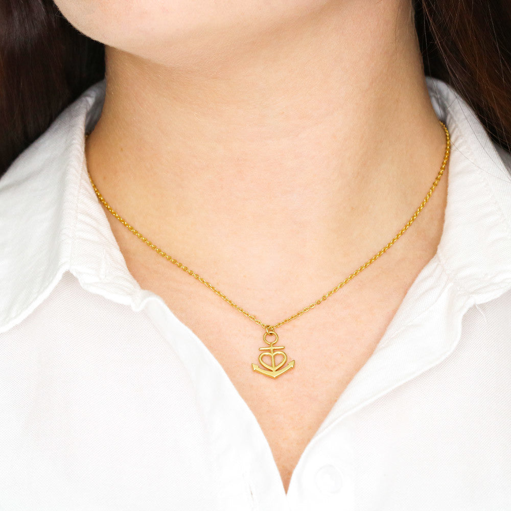 To My Daughter Anchor Necklace | Hold Fast