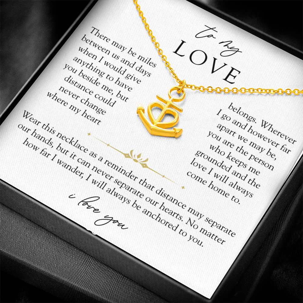 To My Love Long Distance Necklace | Anchored To You