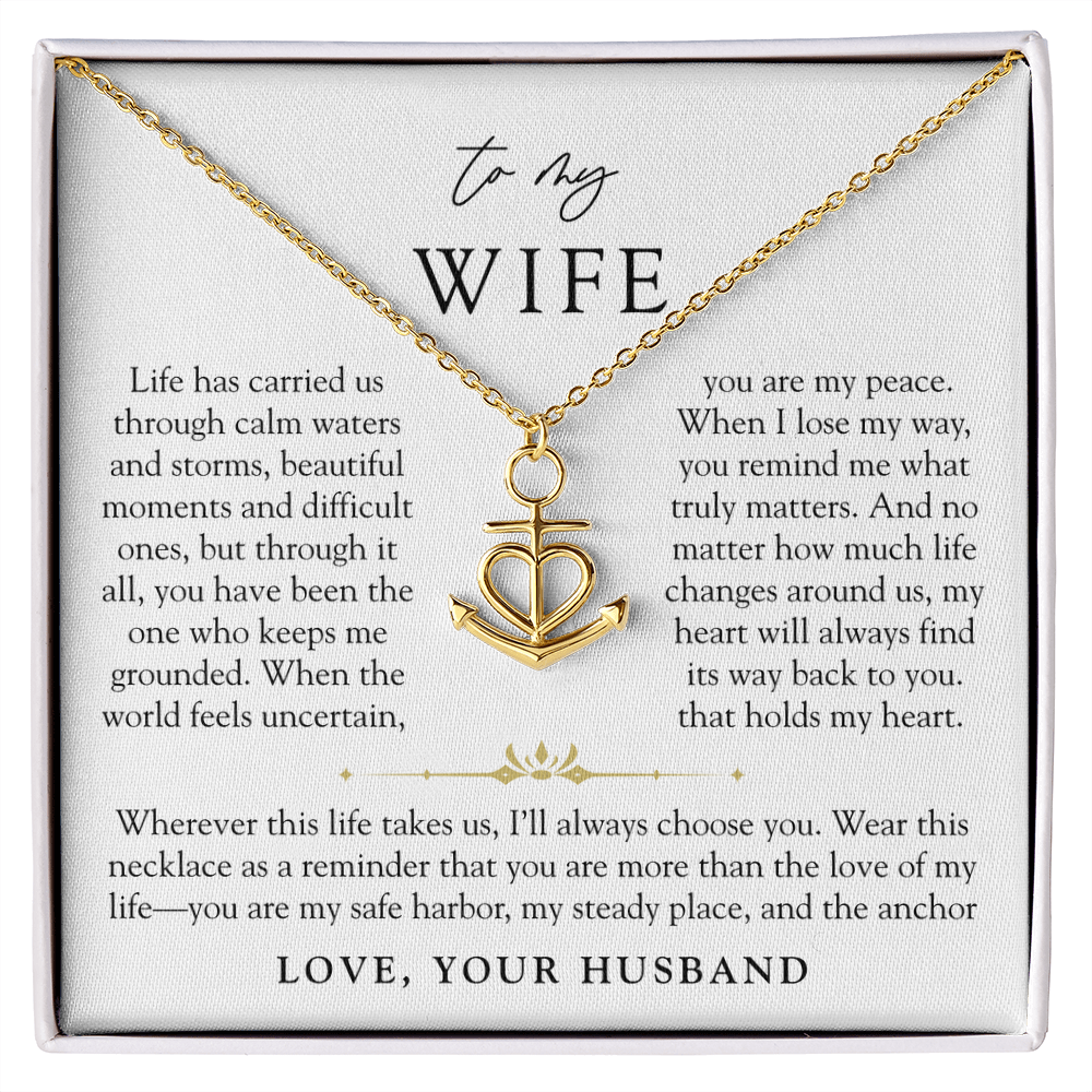 To My Wife | You're My Anchor Necklace