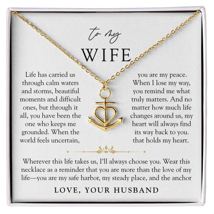 To My Wife | You're My Anchor Necklace