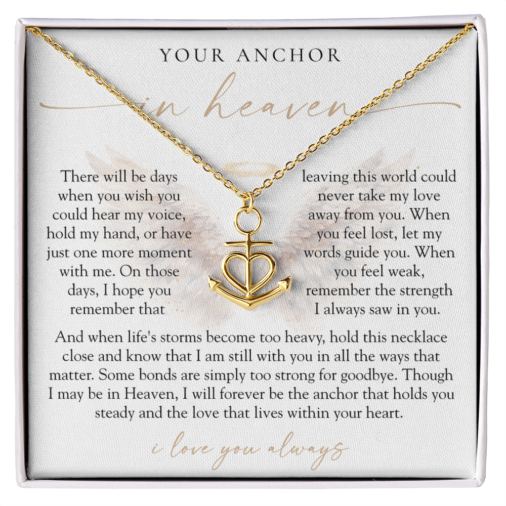 Anchor In Heaven Memorial Necklace