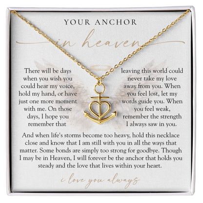 Anchor In Heaven Memorial Necklace