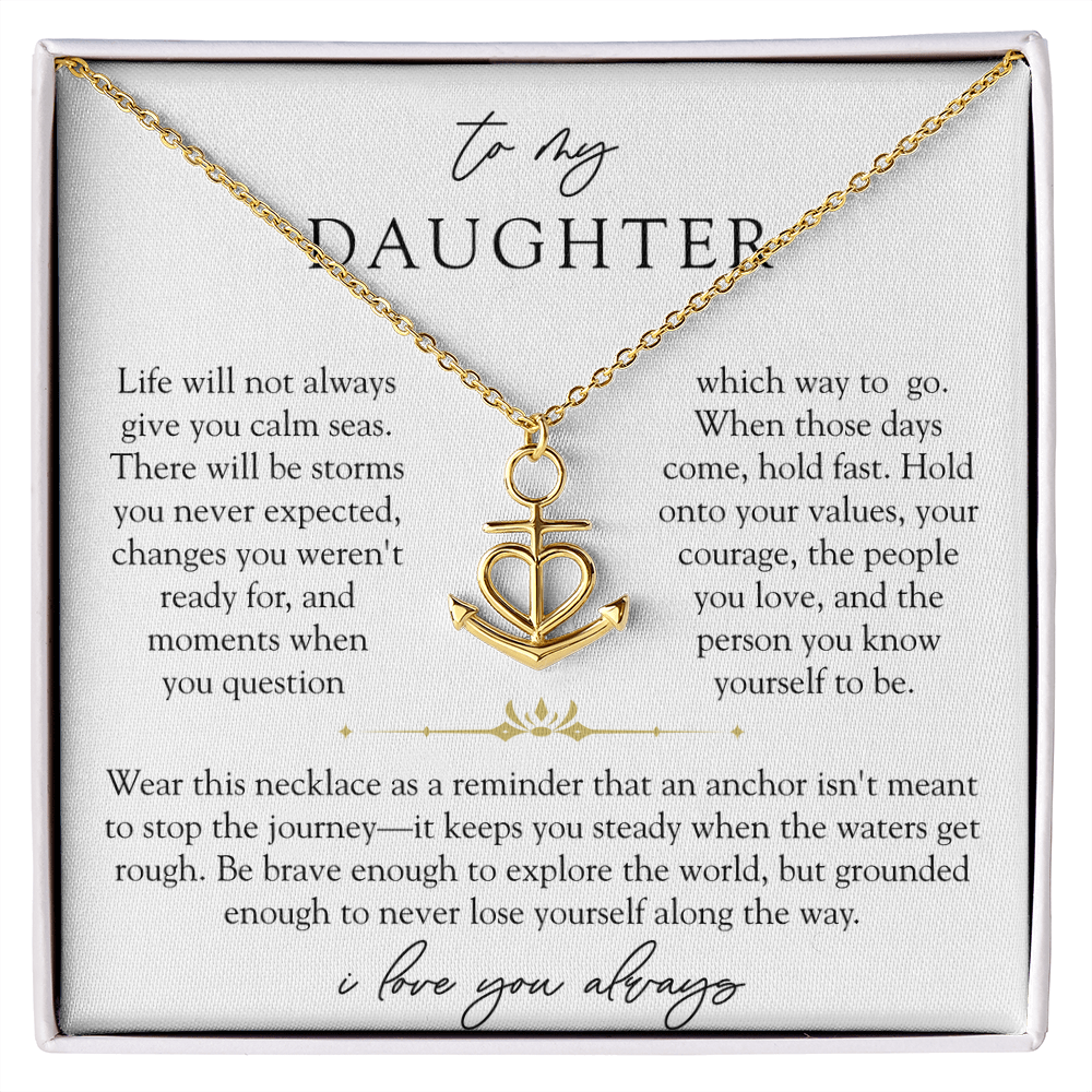 To My Daughter Anchor Necklace | Hold Fast