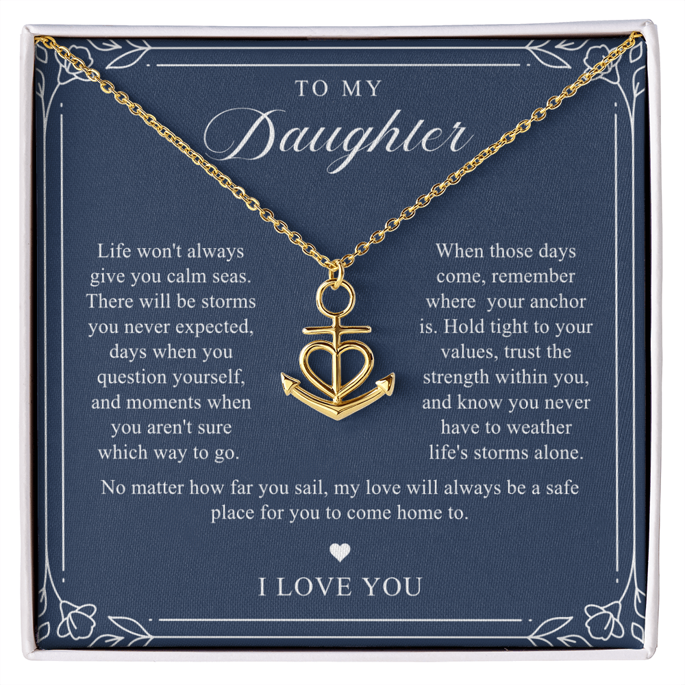 Daughter Anchor Necklace | When Life Gets Stormy Navy & Floral