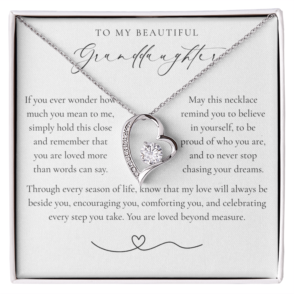To My Granddaughter Heart Necklace | Loved Beyond Measure