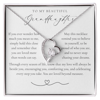 To My Granddaughter Heart Necklace | Loved Beyond Measure