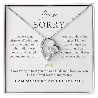 I'm Sorry Apology Heart Necklace | Can't Change The Past