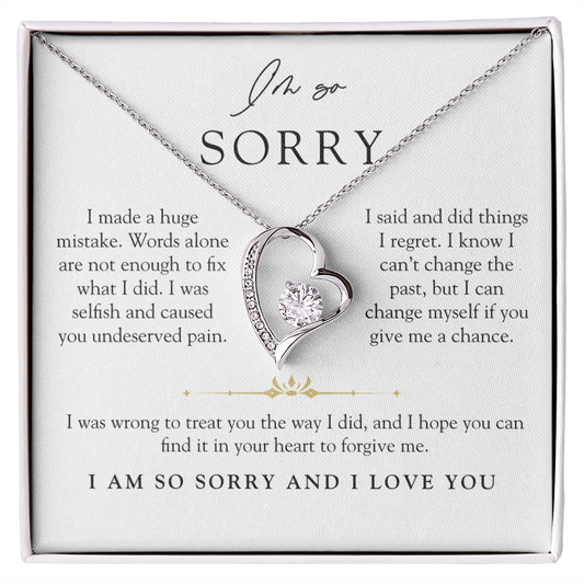 I'm Sorry Apology Heart Necklace | Can't Change The Past