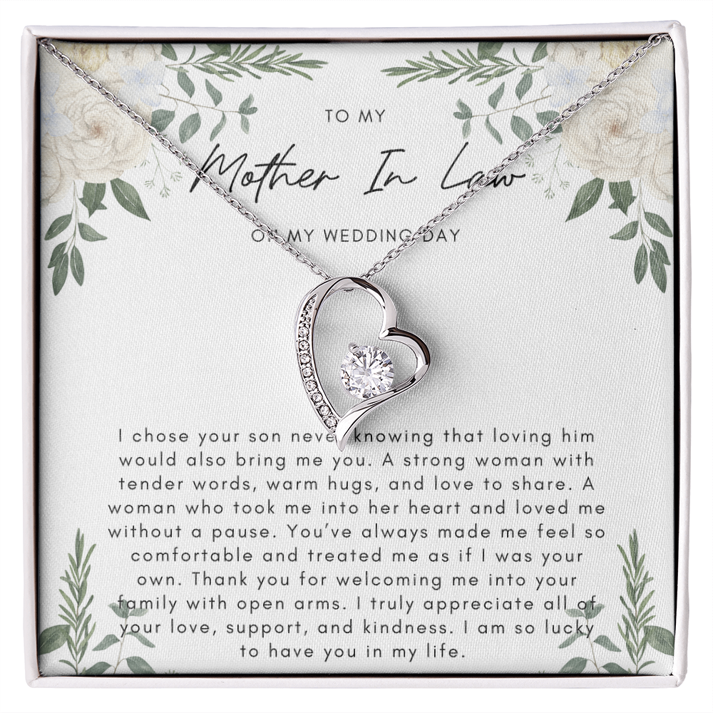 To My Mother In Law On My Wedding Day - Heart Necklace